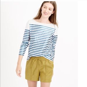 Shiny blue and white striped tee from J. Crew s-m